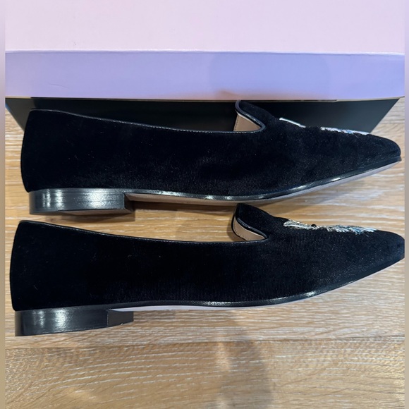 Kate Spade Meow cat velvet loafers size 9.5B - Picture 4 of 8